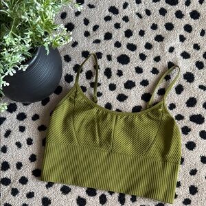 Olive Green Ribbed Bralette